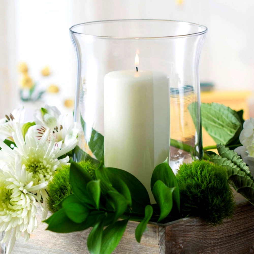 Libbey Adorn Hurricane Vase/Candleholder, 6-Inch Tall, Clear, Set of 2